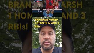 Brandon Marsh 1 HR 3 RBIS  BRAVES vs PHILLIES Game Highlights 2024  MLB HIGHLIGHTS shorts [upl. by Yehus]