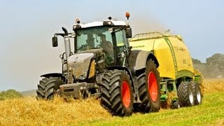 Fendt 826 Black Beauty and Krone Big Pack 1290XC  Hay Baling and Stacking [upl. by Mort]