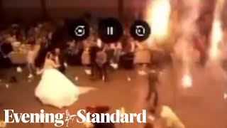 Iraq wedding fire 117 dead and 150 injured as blaze engulfs wedding party ‘after firework set off’ [upl. by Nabe]