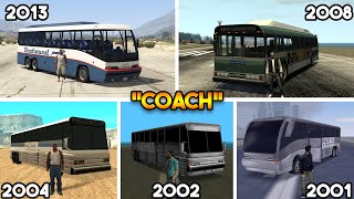 COMPARING COACH FROM VERY GTA GAME GTA V GTA 4 GTA SAN GTA VC GTA 3 [upl. by Ezri]