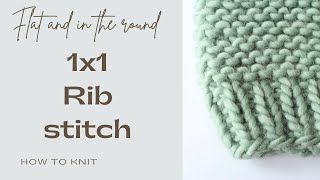 How to knit 1x1 Rib Stitch  Flat and in the round [upl. by Denman682]