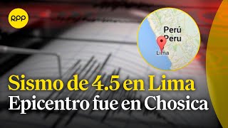 Un sismo de magnitud 45 con epicentro en Chosica se sintió en Lima [upl. by Sklar]