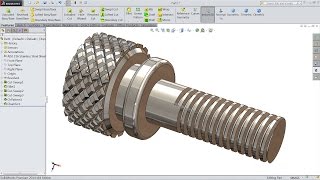 Solidworks tutorial How to make Knurling Screw [upl. by Aihn]