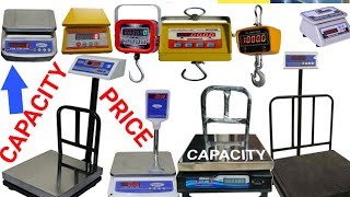 PRICE AND DETAILS OF ALL TYPE ELECTRONIC WEIGHING SCALE 5KG 10KG 20KG 30 KG 50 KG 500KG 200300 KG [upl. by Yarg636]