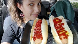 Hot dog Mukbang eat with me Vegan edition [upl. by Nyre443]