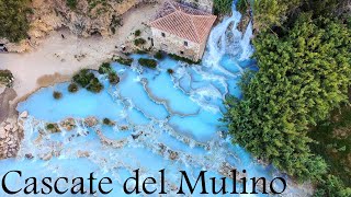 Cascate del Mulino Saturnia Grosseto Tuscany Italy Europe [upl. by Yuzik]