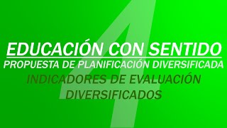 Educación con Sentido PID  Capítulo 4 Indicadores de Evaluación Diversificados [upl. by Annaeel235]