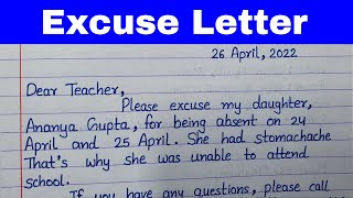 How to write an quotExcuse Letterquot  PLS Education  Essay Writing  Letter Writing  Application [upl. by Idnic]