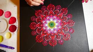 How to paint dot mandalas with Kristin Uhrig 15 Red Dahlia [upl. by Gnol646]