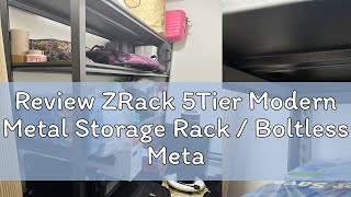 Review ZRack 5Tier Modern Metal Storage Rack  Boltless Metal Storage Rack [upl. by Rekrap553]