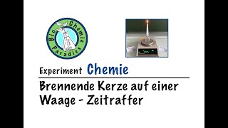 Experiment Chemie – Brennende Kerze auf einer Waage – Gesetz der Erhaltung der Masse I [upl. by Naloc]