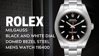 Rolex Milgauss Black and White Dial Domed Bezel Steel Mens Watch 116400 Review  SwissWatchExpo [upl. by Ultan]