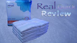 Real Quick Review Tena quotProskinquot Super adultdiaper [upl. by Enelyar]