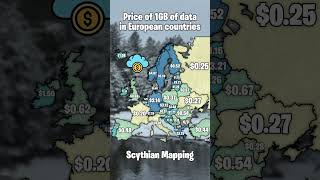 Price for 1GB of data in European countries map mapping geography [upl. by Akenahs956]