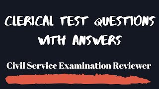 Clerical Test Questions  Civil Service Reviewer 2022 [upl. by Eittik]