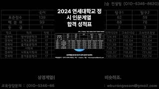 2024학년도 연세대학교 인문계열 정시 합격 성적표 공개 2024정시 연세대합격 2025수능 shorts Shorts [upl. by Booker]