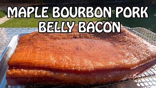 AMAZING Homemade Smoked Maple Bourbon Pork Belly Bacon  Stumps Smoker [upl. by Mayer]