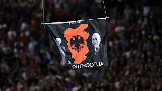 Serbia Albania Soccer Game Abandoned After Drone Incident [upl. by Siuqram837]