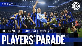 PLAYERS PARADE ⭐⭐  HOLDING THE 202324 TROPHY 🏆🖤💙 [upl. by Nerret284]