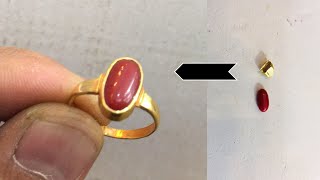 Making Red Coral Stone in 24k Gold  Gold Ring Making  How It’s Made [upl. by Eiramyelhsa]