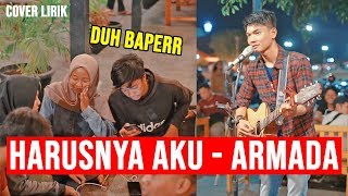 HARUSNYA AKU  ARMADA LIRIK COVER BY TRI SUAKA  PENDOPO LAWAS [upl. by Mor]