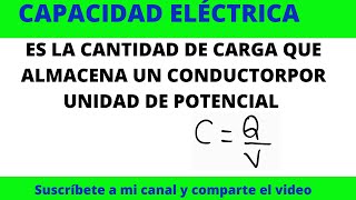 CAPACIDAD ELÉCTRICA DEFINICIÓN [upl. by Mathew]