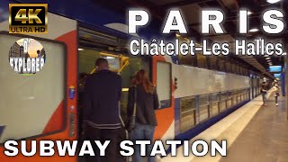 【4K】🇫🇷Paris Subway Châtelet–Les Halles RER and Metro Station [upl. by Nikkie227]