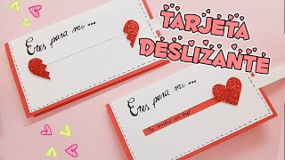 TARJETA CORAZÓN DESLIZANTE  PARA REGALAR DÍA DE SAN VALENTIN  14 DE FEBRERO  Paito [upl. by Ogram]