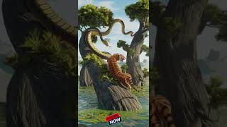 Tigers giant snakes fighting sorts tiger snake kingkong cat animals fighting ai [upl. by Anoyek]