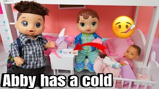 Baby Alive doll Abby cold Morning Routine and packing new doll backpack [upl. by Rosati110]