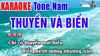 Thuyền Và Biển Karaoke Tông Nam Beat Phối Mới  Nhạc Sống Thanh Ngân [upl. by Eldnar]