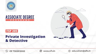 Private Investigation amp Detective Online Course  SIFS India [upl. by Nortal]