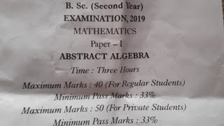 Bsc 2year Examination paper 2019math [upl. by Mellisa]