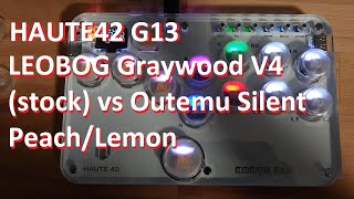 Haute42 G13  stock switches vs Outemu Silent PeachLemon [upl. by Marcille]