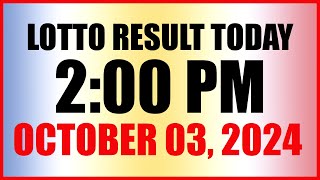 Lotto Result Today 2pm October 3 2024 Swertres Ez2 Pcso [upl. by Akyeluz258]