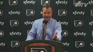 POSTGAME Vigneault  Hear from Flyers coach following loss to NYI [upl. by Haodnanehs418]