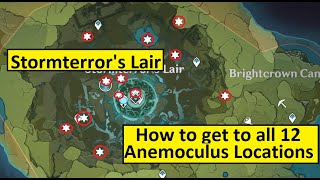 How to get to all 12 Anemoculus Locations in Stormterrors Lair  Genshin Impact Tips Guide [upl. by Gabey858]