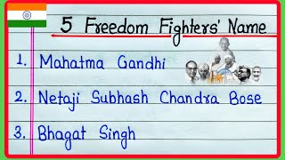 5 Freedom Fighters Name in English  Name of Indian Freedom Fighters [upl. by Arymahs309]