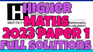 Higher Maths 2023 Paper 1 Full Solutions [upl. by Coplin]