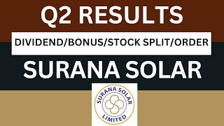 Surana solar Q2 Results 2025  surana solar result today  surana solar Latest News [upl. by Yevreh]