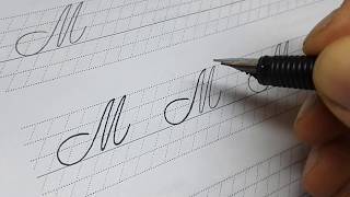 Spencerian script tutorial  Capital M [upl. by Koo]