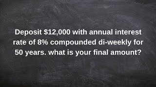 Applying compound interest to find the final value of a deposit over the years [upl. by Fleta]