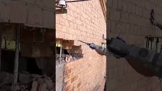 Loadbearing wall dismantling process with an electric pick for the brick house [upl. by Shaughn350]