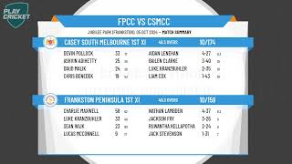 Frankston Peninsula 1st XI v Casey South Melbourne 1st XI [upl. by Downall]