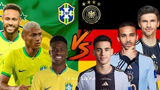 Brazil 🆚 Germany 💪😯🔥 football vs Neymar juniorRicharlisonVinicius jrMüllerSaneMusiala [upl. by Lecrad99]