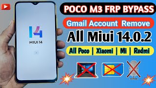 Poco M3 FRP Bypass MIUI 1402  MIUI 14 FRP Bypass  All Xiaomi MIUI 14 FRP Bypass [upl. by Watt]