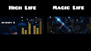 High Life vs Magic Life SidebySide Comparison  Geometry Dash [upl. by Askari85]