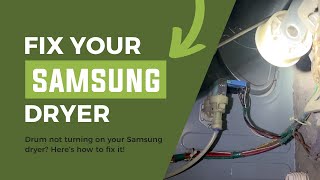 Samsung Dryer Repair  Drum Not Turning  Drum Belt Replacement  6602001655 [upl. by Nellac682]