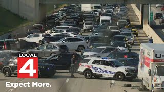 Crash closes southbound lanes of Lodge Freeway at Chicago Boulevard [upl. by Quick]