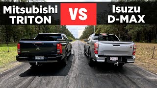 Drag Race 2024 Mitsubishi Triton vs Isuzu DMax – 0100 14 mile comparison [upl. by Jeremy]